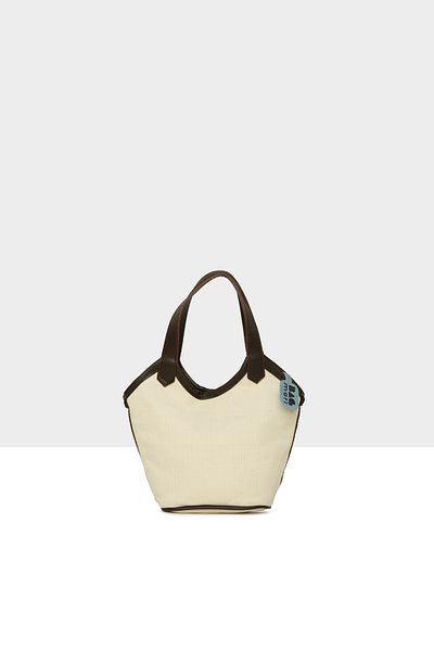 Bagmori Brown Women's Leather Garnished Canvas Mini Bag M000008617