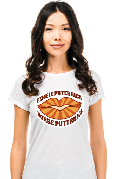 StoryGift Romania Tricou Femei Buze De Femeie Text Motivational Femeie Putern...