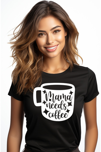 StoryGift Romania Tricou Femei Cu Mesajul In Engleza "mama Needs Coffee" - Ma...
