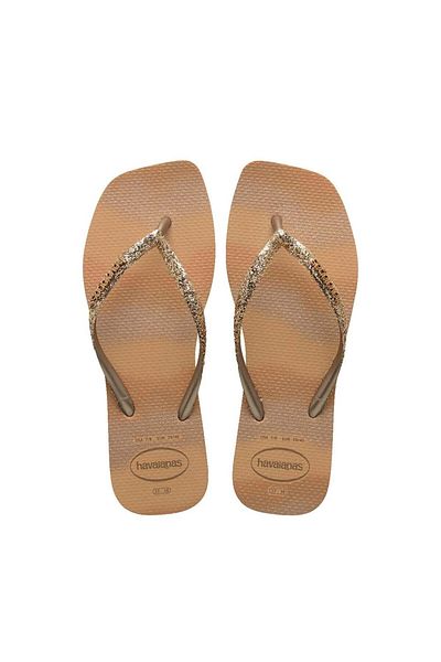Havaianas Slim Square Glitter Women's Gold Slippers 4149417