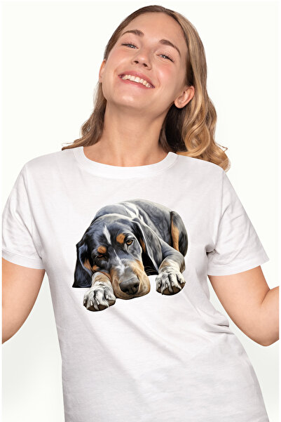 StoryGift Romania Tricou Femei Cu Un Catel Aproape Adormit, Ilustratie, Fara Vlaga, Fara Energie, Wht_l