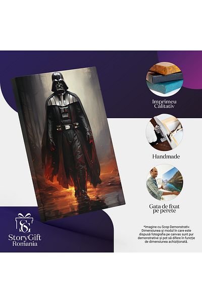 StoryGift Romania Tablou Canvas: Darth Vader Pasind Linistit Dupa Razboi - Batalie Distrugere Pictura Digitala