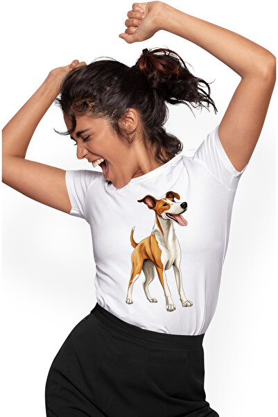 StoryGift Romania Tricou Femei Cu Un Caine Binedispus, Ilustratie, Cuminte, L...