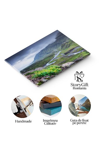 StoryGift Romania Tablou Canvas Peisaj In Islanda, Loc Faimos, Rau, Natura, Stanci, Nordic 2689