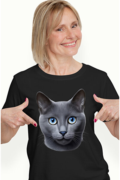 StoryGift Romania Tricou Femei Cu Un Cap De Pisica, Ilustratie, Serioasa, Cen...