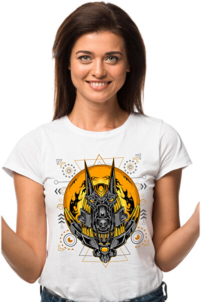 StoryGift Romania Tricou Femei Cu Anubis, Mecha, Robot, Sci Fi, Flacari, Sfera, Zeu, Multicolor C Wht_m