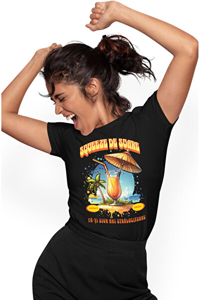 StoryGift Romania Tricou Femei Squeeze De Soare Adauga Stralucire Cocktail Cu...