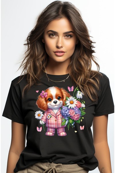 StoryGift Romania Tricou Femei Cu Un Catel La Costum, Ilustratie, Tine Un Buc...