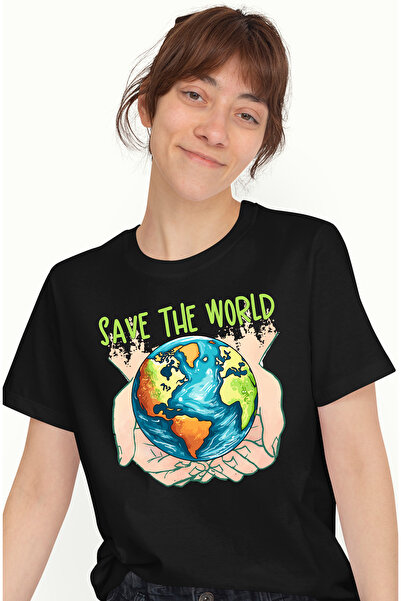 StoryGift Romania Tricou Femei Cu Planeta Pamant Cu Mesajul "save The World",...