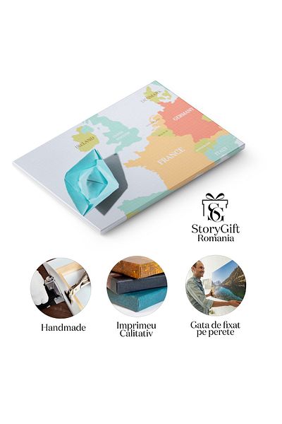 StoryGift Romania Tablou Canvas - Navigatie Creativa, Barca Pe Apa, Idei De Afaceri, Libertate Si Valuri Colorate