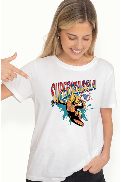 StoryGift Romania Tricou Femei Super Izabela, Supererou Sunt Aici Pentru Tine...