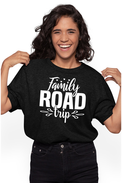 StoryGift Romania Tricou Femei cu inimioare si mesajul in engleza "Family roa...