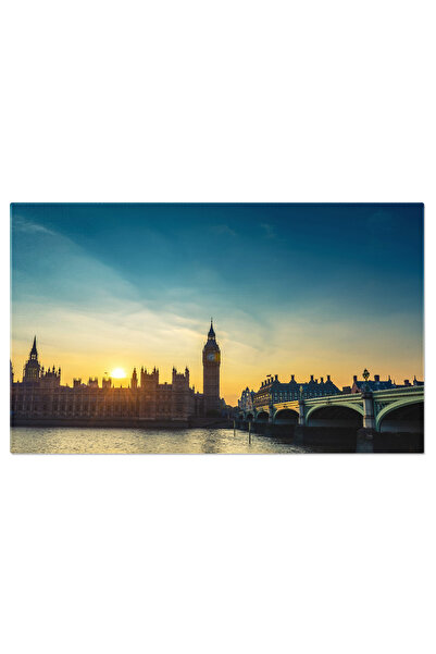 StoryGift Romania Tablou Canvas - Big Ben Si Lumini De Sera La Londra - Peisaj Nocturn