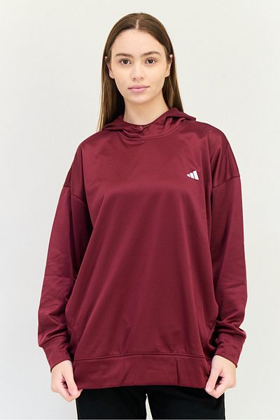 adidas Women Sportswear Fit Long Sleeve Training Sweatshirt, Maroom