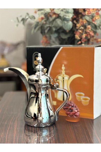 aljahwari 26 oz. Single Arabic Coffee Pot, Silver