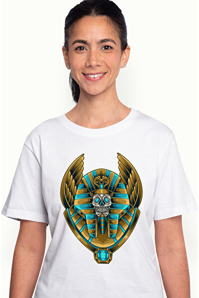 StoryGift Romania Tricou Femei Cu Faraon, Cobra, Palarie, Egipt, Craniu, Fant...