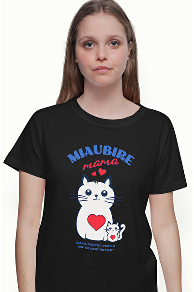StoryGift Romania Tricou Femei Miaubire Mama Pisica Si Motani Valentine's Day...