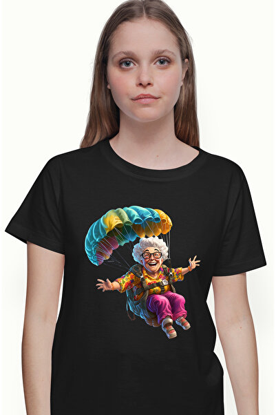 StoryGift Romania Tricou Femei Cu O Femeie In Varsta Care Se Da Cu Parasuta, ...