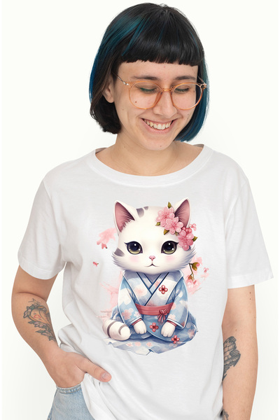 StoryGift Romania Tricou Femei Cu O Pisicuta Timida, Ilustratie, Vestimentati...