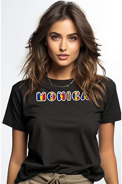 StoryGift Romania Tricou Femei Cu Numele Monica, Romania, Suporter, Steagul R...