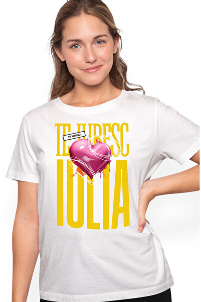 StoryGift Romania Tricou Femei Te Iubesc Iulia, Dragoste, Inima, Iubire, Sfan...