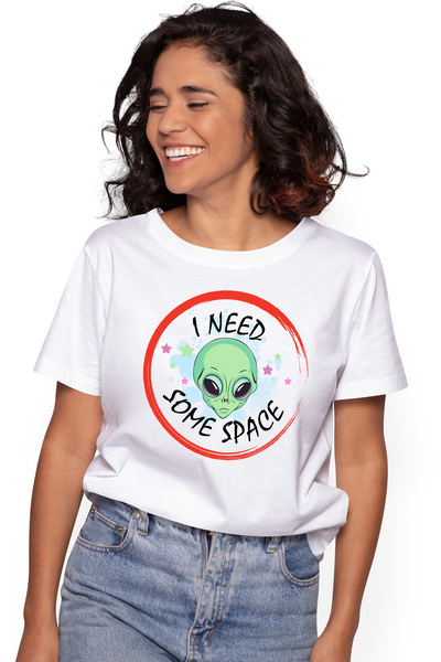 StoryGift Romania Tricou Femei Cu Un Cap De Extraterestru, Verde, Ilustratie,...