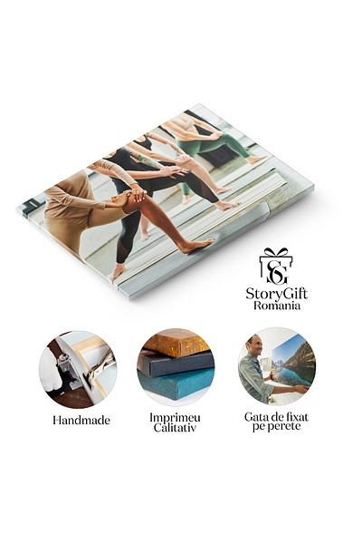 StoryGift Romania Tablou Canvas: Meditatie In Sala De Sport, Concentrare Si Echilibru - Yoga, Femei, Armonie