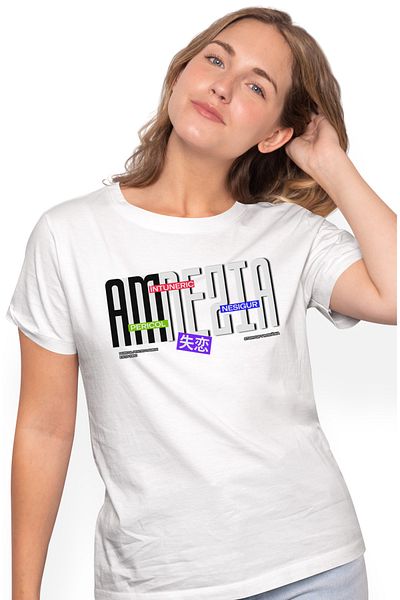 StoryGift Romania Women's T-shirt Amnesia dark abstract design danger with print on the front, 100 WHT_L,STG