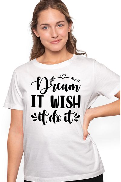 StoryGift Romania Tricou Femei Cu Mesaj Motivational "dream It, Wish It, Do It" - Viseaz-o, Dorest Wht_l