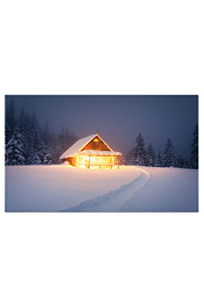 StoryGift Romania Tablou Canvas Peisaj Minunat Cu Casa Inzapezita Iarna, Casa, Munte, Peisaj 1913