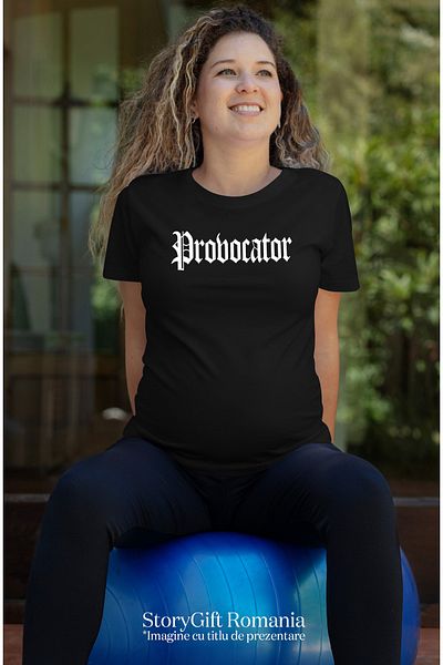 StoryGift Romania Tricou Femei Provocator, Mesaj Motivational, Cuvant, Text Inspirational, Self Ca Blk_l