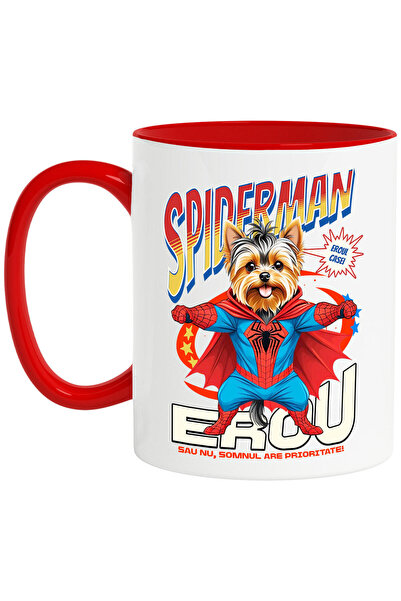 StoryGift Romania Cana Cu Yorkshire Terrier Caine In Costum De Spiderman Cu P...