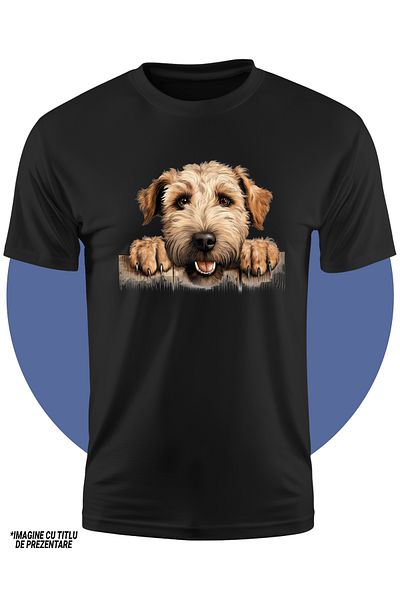 StoryGift Romania Tricou Copii Cu Un Caine Blanos Care Sta Agatat De Gard, Ilustratie, Fericire, Isi Asteapt