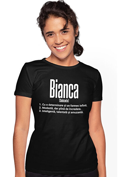 StoryGift Romania Tricou Femei Cu Numele Bianca, Si Mesaj Motivational, Deter...