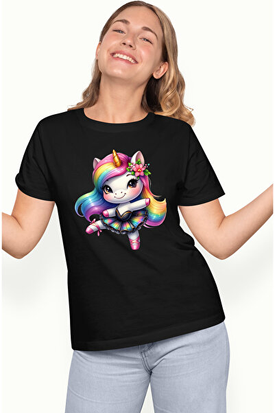 StoryGift Romania Tricou Femei Cu Un Unicorn Care Danseaza, Ilustratie, Balet...