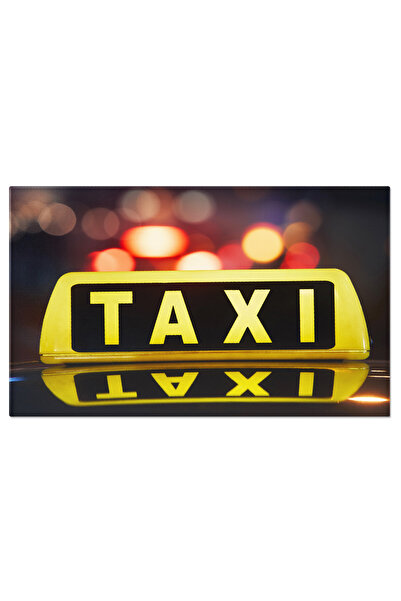 StoryGift Romania Tablou Canvas - Nopti Urbane: Taxi Asteptand In Strada, Atmosfera Praga