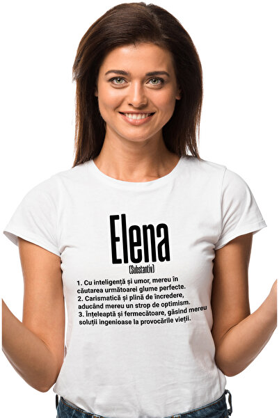 StoryGift Romania Tricou Femei Cu Numele Elena, Si Mesaj Motivational, Glumea...