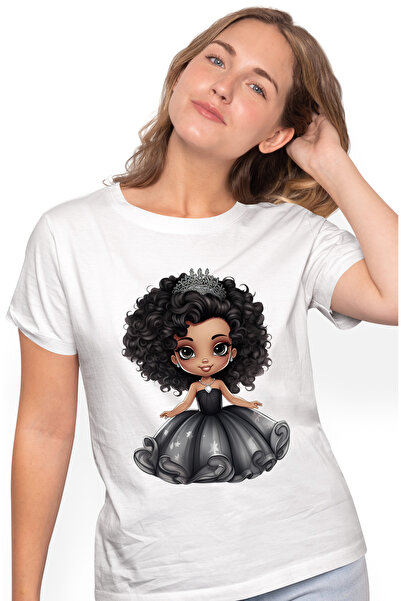 StoryGift Romania Tricou Femei Cu O Fetita De Culoare, Ilustratie, Coronita, ...