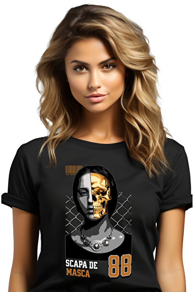 StoryGift Romania Tricou Femei Femeie Cu Masca Stil Craniu Fii Tu Insuti Scap...