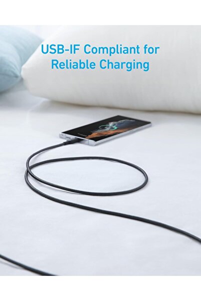 Anker انكر كيبل يواسبي الى يواسبي سي لاجهزة بطول 1.8 متر موديل 322 اسود