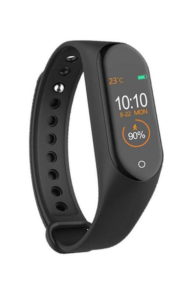 Generic M4 Waterproof Sports Pace Heart Rate Monitor Bracelet Black