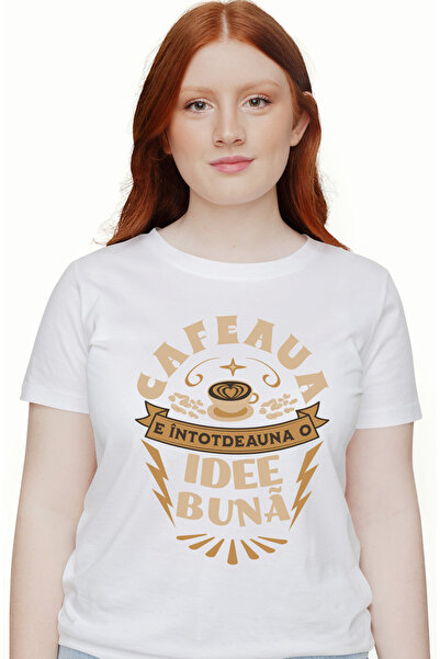 StoryGift Romania Tricou Femei Cafeaua E Întotdeauna O Idee Buna Energie Cu I...