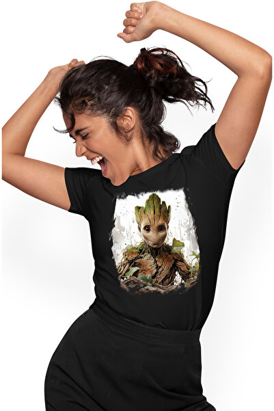StoryGift Romania Tricou Femei Cu Groot, Frunze, Marvel, Extraterestru, Guari...