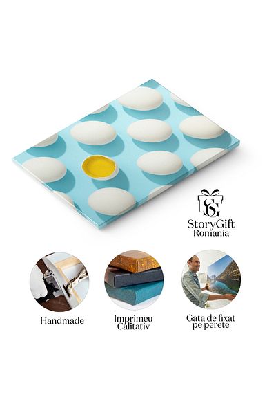 StoryGift Romania Tablou Canvas: Bucatarie Innoita De Paste - Bucatarie, Festiv, Galben, Produse Casnice
