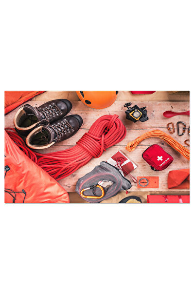 StoryGift Romania Tablou Canvas - Aventura Si Pregatire: Echipament De Catarare, Portocaliu: Siguranta, Anticipar