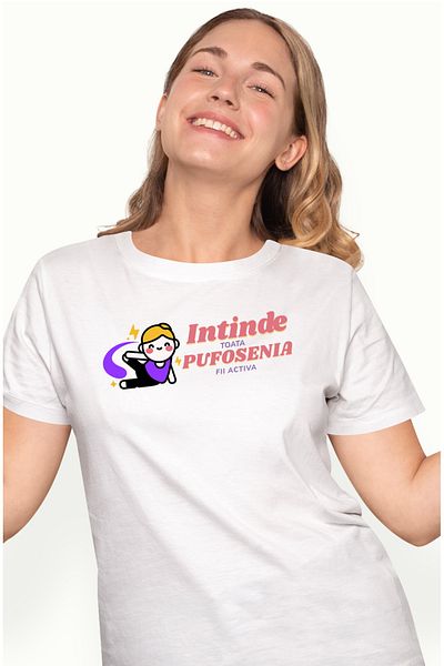 StoryGift Romania Women's T-shirt Girl Doing Yoga Funny Text Stretches All The Puffiness Sport With Print Wht_xs