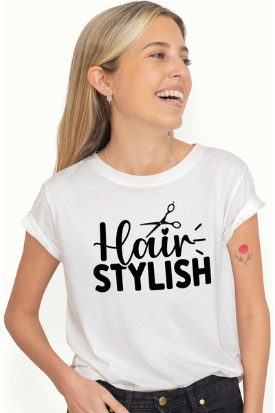 StoryGift Romania Tricou Femei Cu O Foarfeca Pentru Stilisti Cu Mesajul In En...