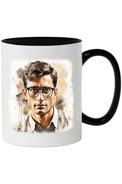 StoryGift Romania Cana Cu Jeff Goldblum, Actor, Celebritate, Ochelari, Multicolor 330 Ml, Ceramica, Cu Maner Negru