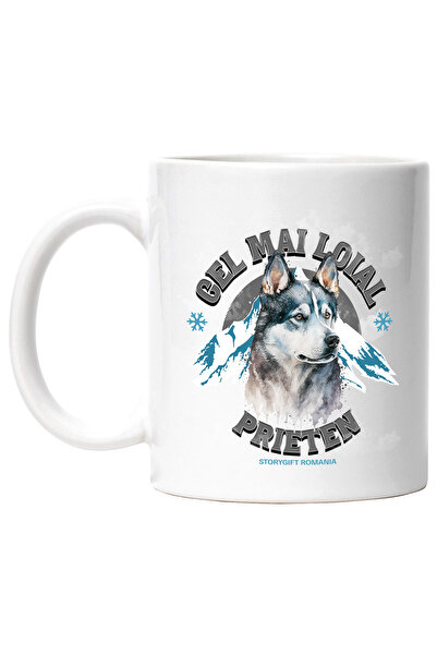 StoryGift Romania Cana Caine Husky, Text Cel Mai Loial Prieten, 330ml, Cerami...
