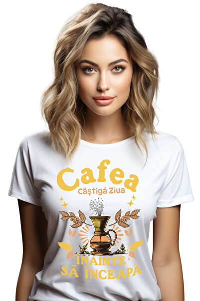 StoryGift Romania Tricou Femei Cafea. Castiga Ziua Inainte Sa Inceapa Energie...